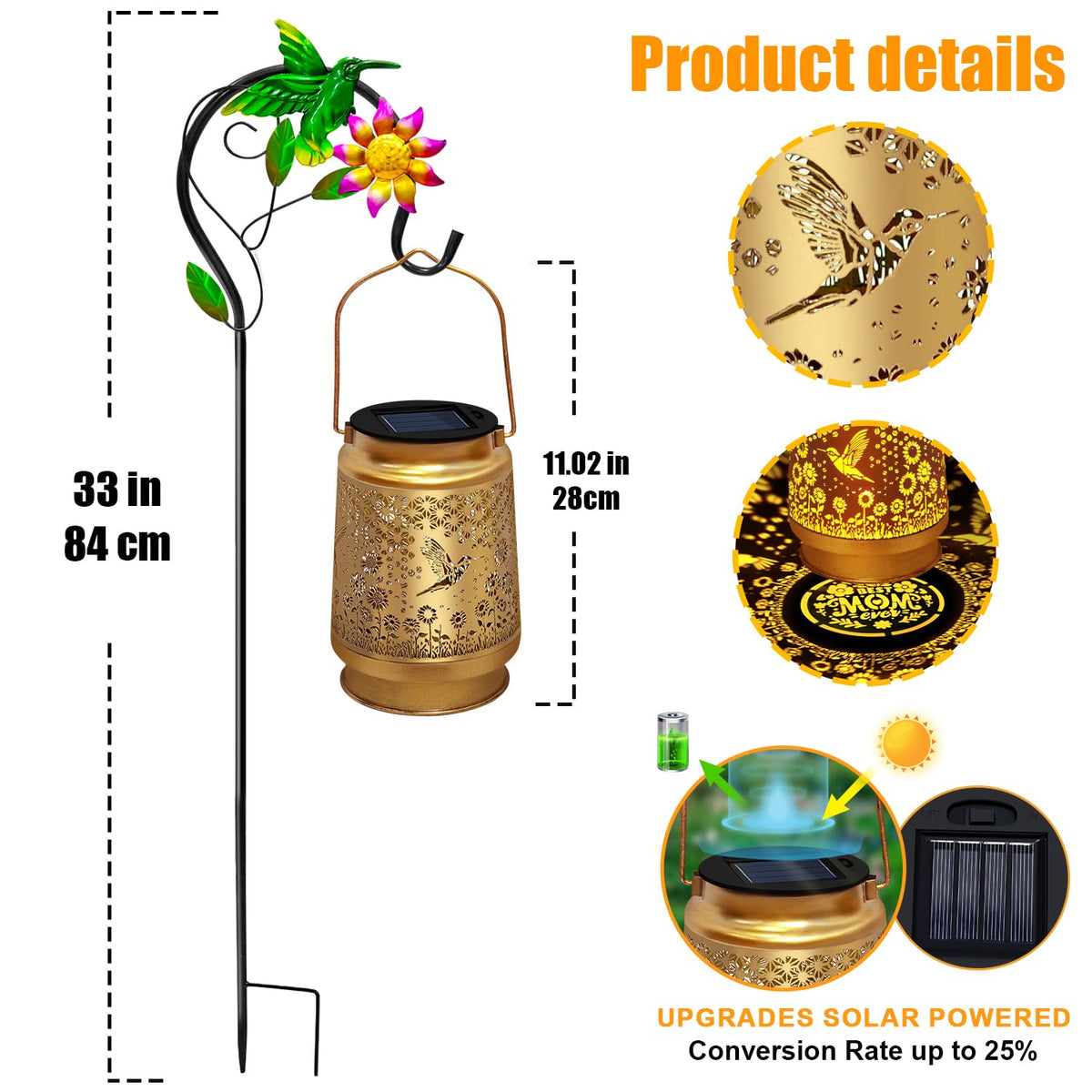 TEDOF garden decor hummingbird lantern adds charm to porch or walkway
