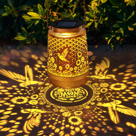 TEDOF hummingbird sunflowers pattern lantern creates intricate light patterns