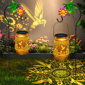 TEDOF solar lantern hanging setup shown with included instructions