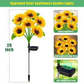 TEDOF garden lights imitate sunflowers, easy stake-in design for effortless yard decor.