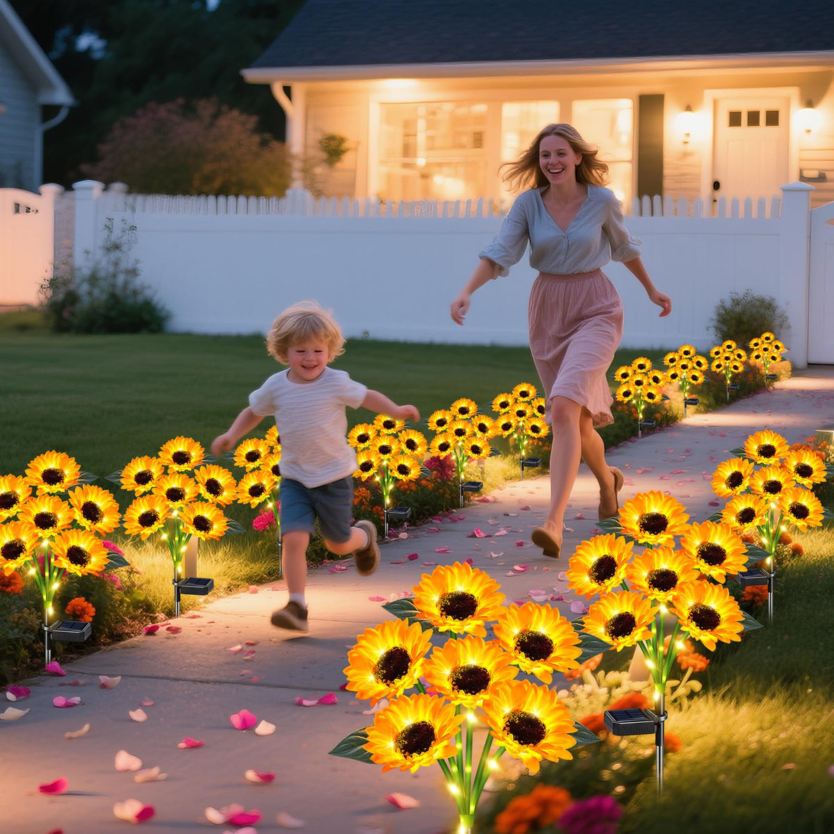 TEDOF IP65 solar sunflower lights withstand weather while guiding pathways.