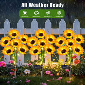 TEDOF solar sunflowers brighten garden beds, walkways, and patios.