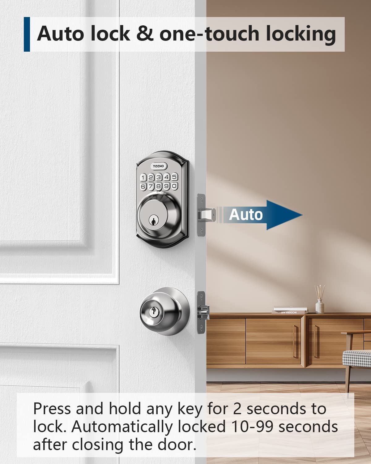 TE001 auto-lock feature demonstrated for enhanced door security