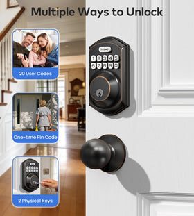 TEEHO TE001K handle set installed on entryway for smooth, secure keyless access