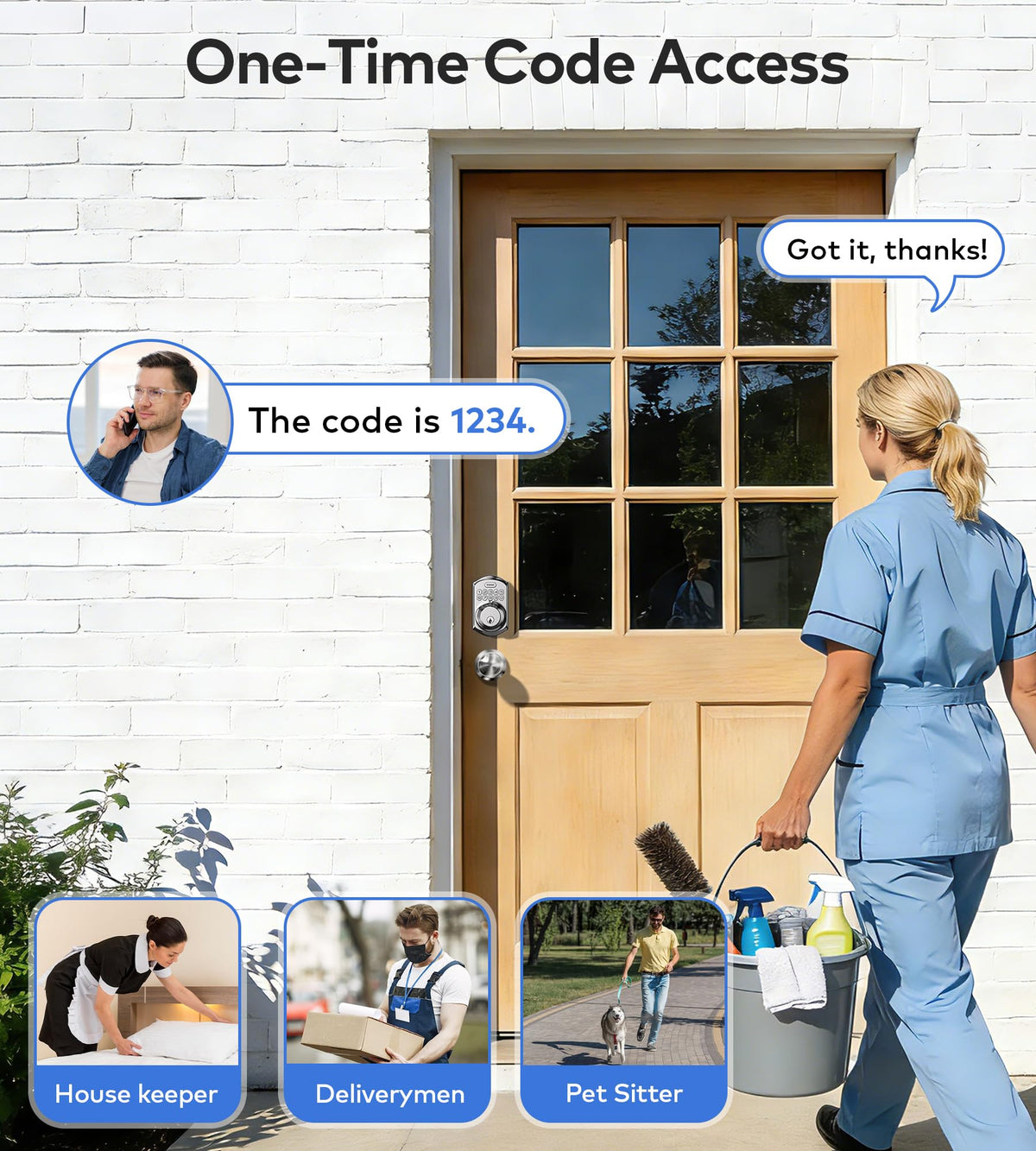 TEEHO TE001K handle side view demonstrates easy installation compatible with many doors.