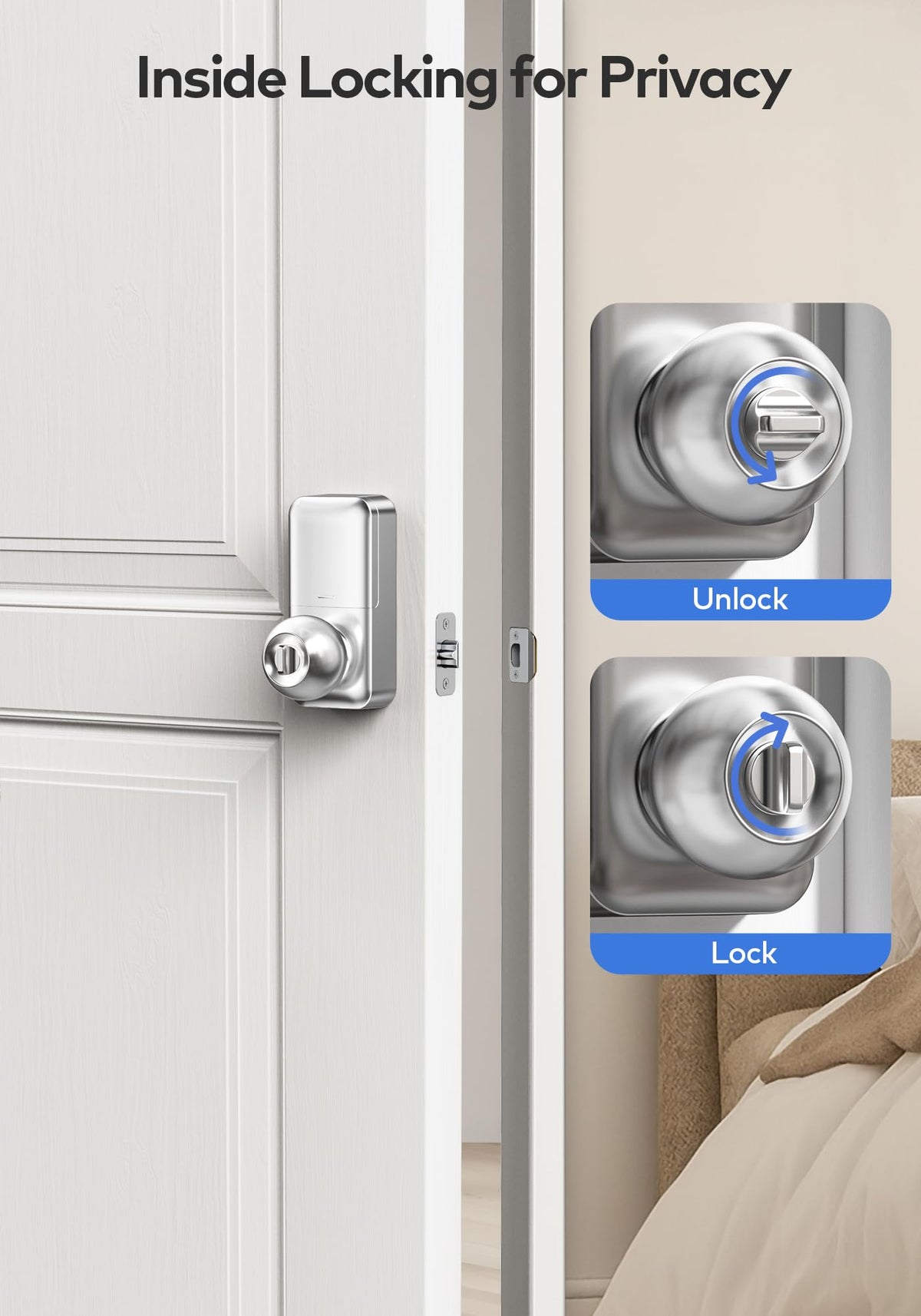 TEEHO TE003 interior knob for quick privacy from inside.