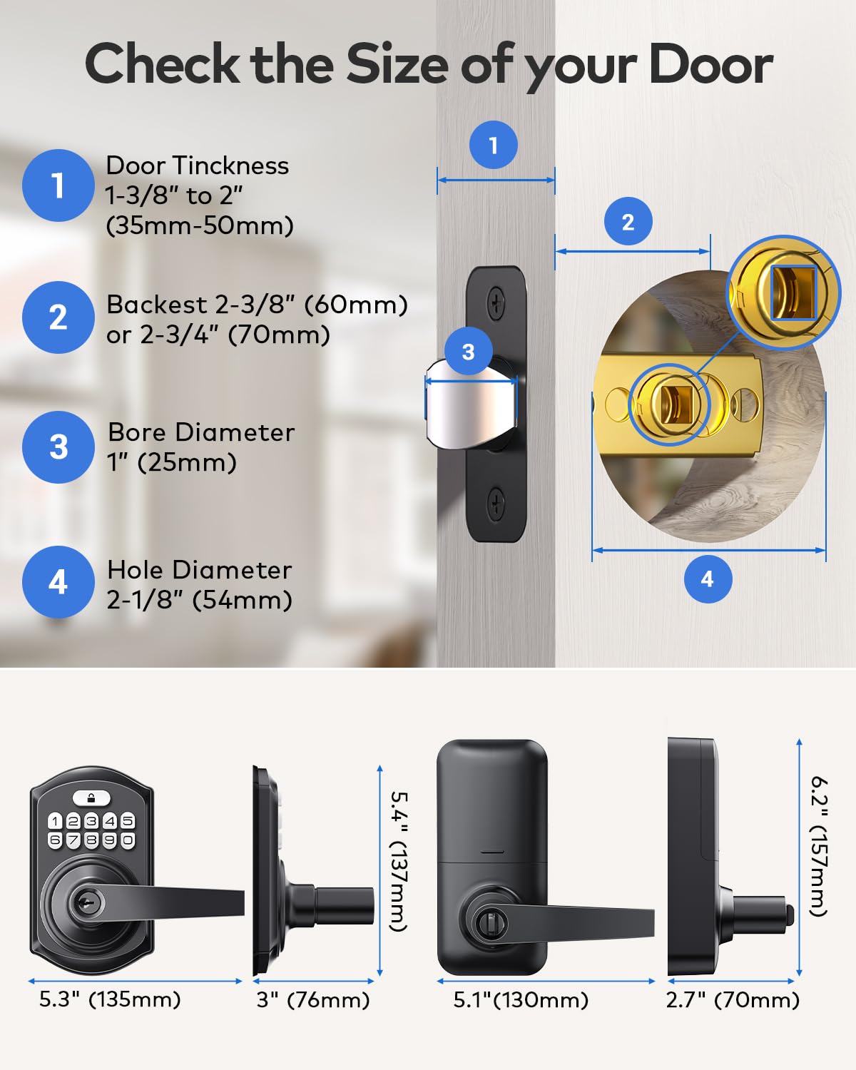 TEEHO TE004 anti-peep keypad supports secure night-time entry