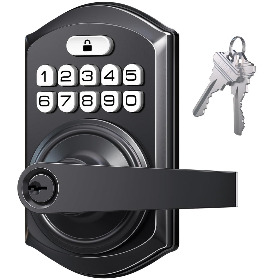 TEEHO TE004 front view with handle for secure interior doors at home