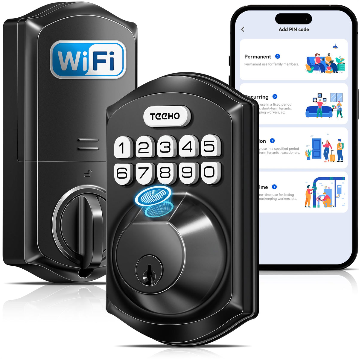TEEHO TE012W front-door smart lock for secure keyless entry