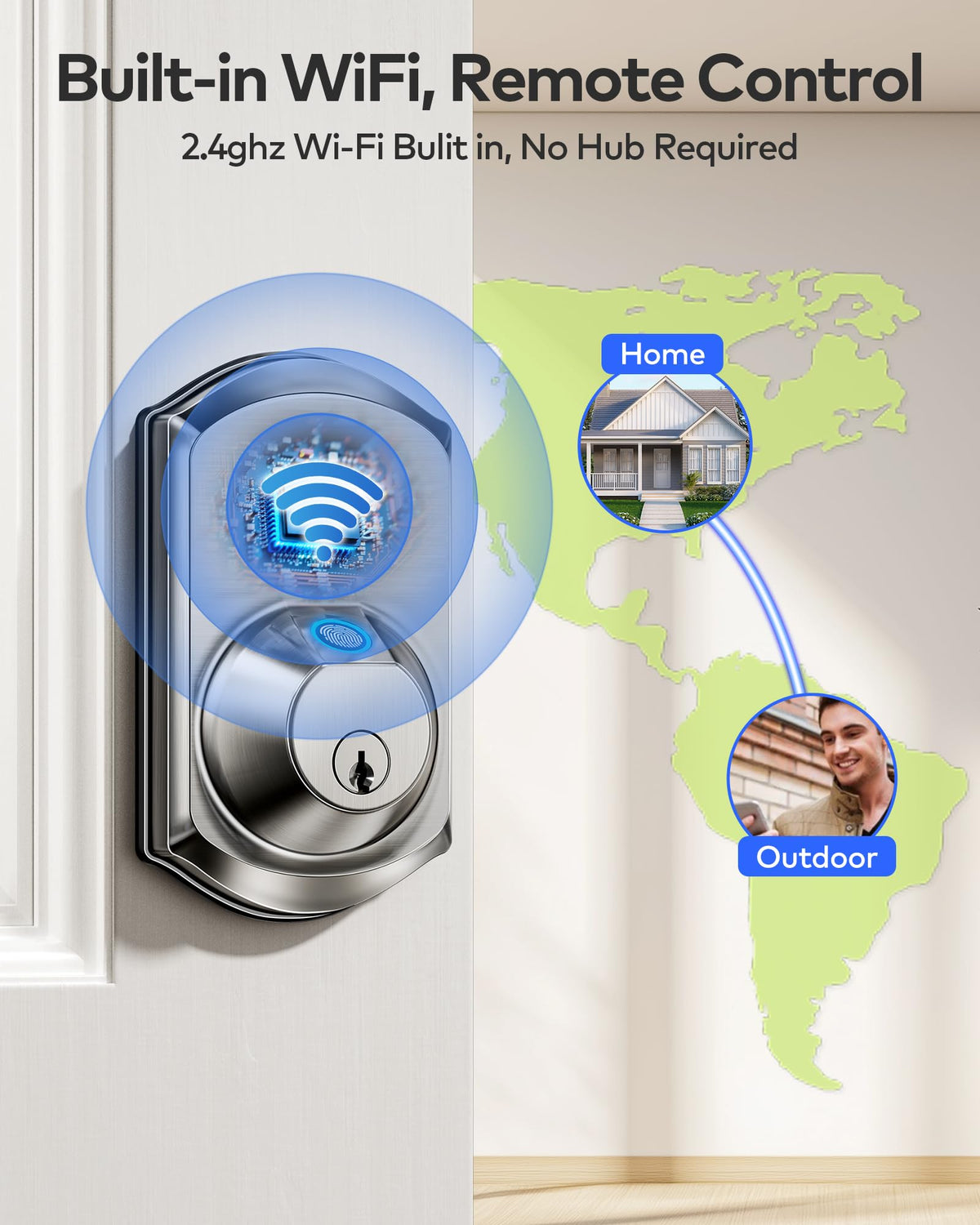 TEEHO TE012W connected via built-in WiFi for remote control with KK Home app