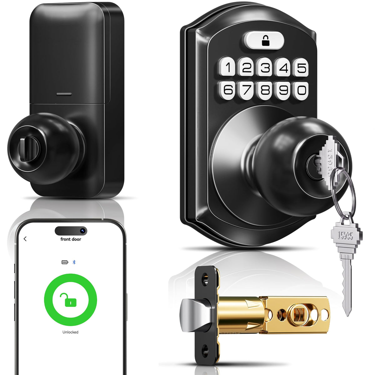 TEEHO TE018 front-door assembly showcases durable keypad and handle for secure entry