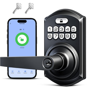 TEEHO TE019 smart keypad lock front view highlights matte finish and secure entry