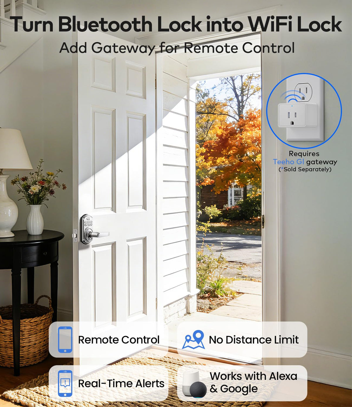 TEEHO TE019 passcode sharing interface enables guest and service access control.