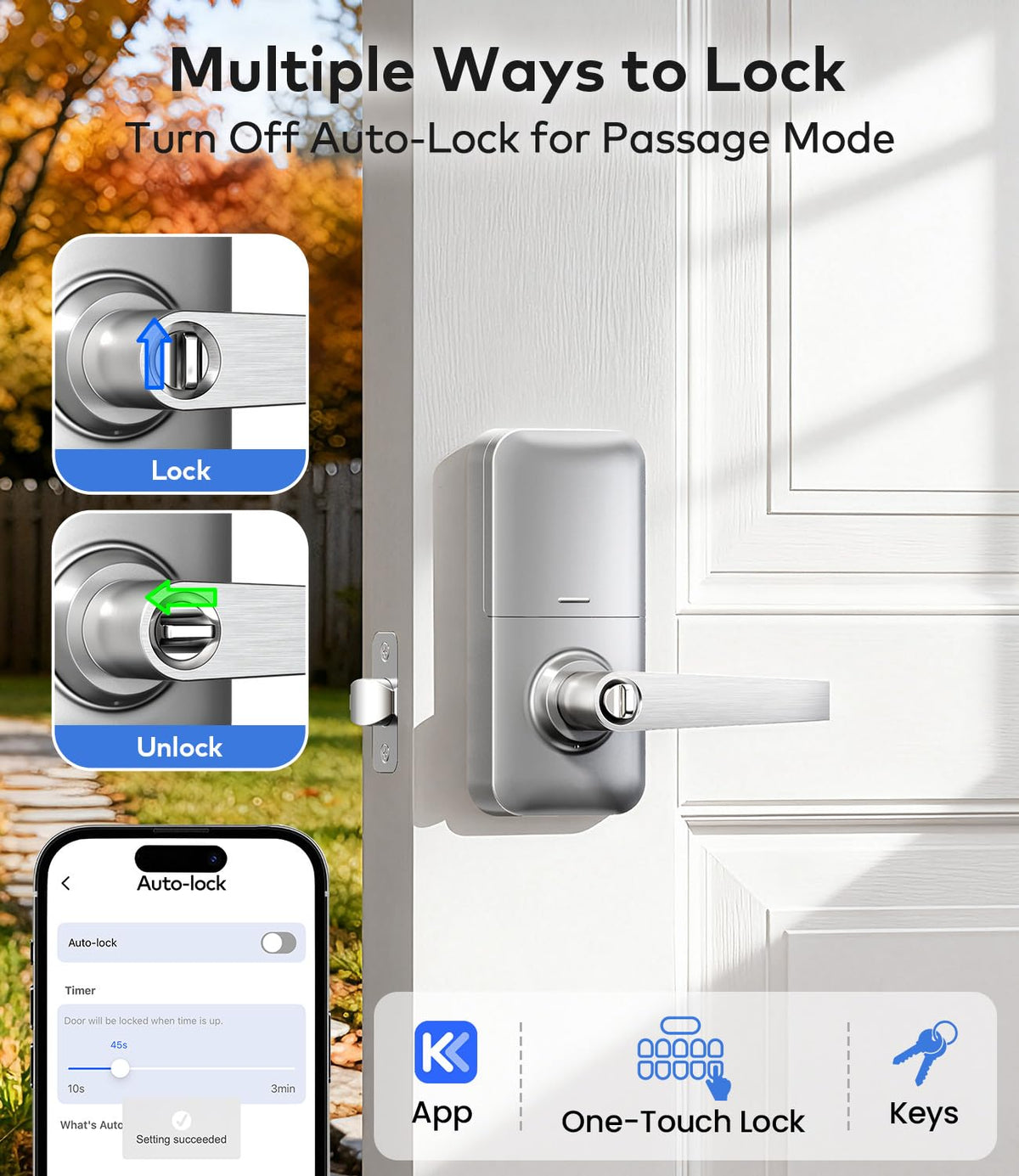 TEEHO TE019 privacy vs passage mode shows flexible access for shared spaces.