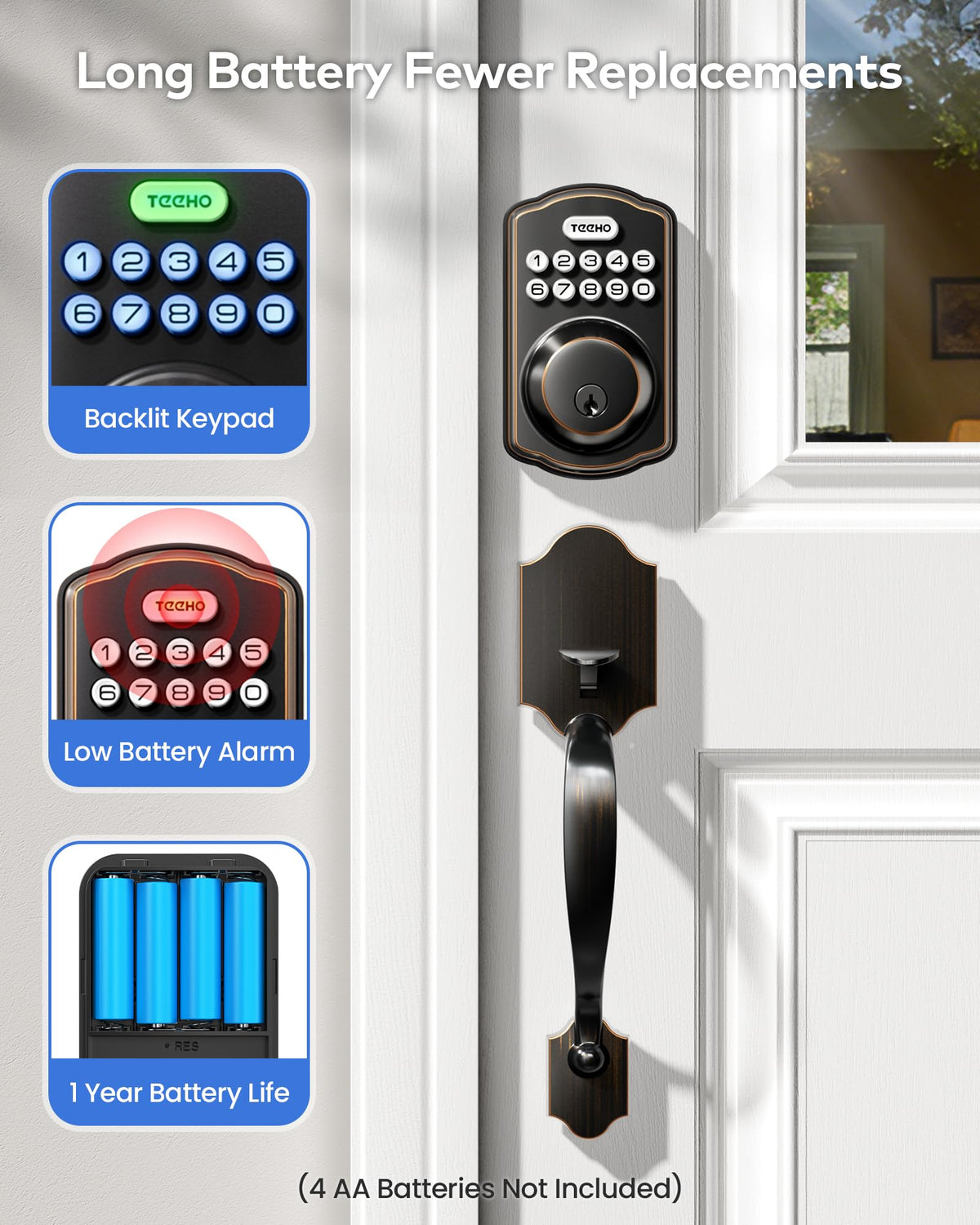 TEEHO TK001H ANSI Grade 3 certified hardware for durable performance.