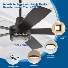 Teemyaa easy-installation set with mounting screws for a fast ceiling fixture upgrade.