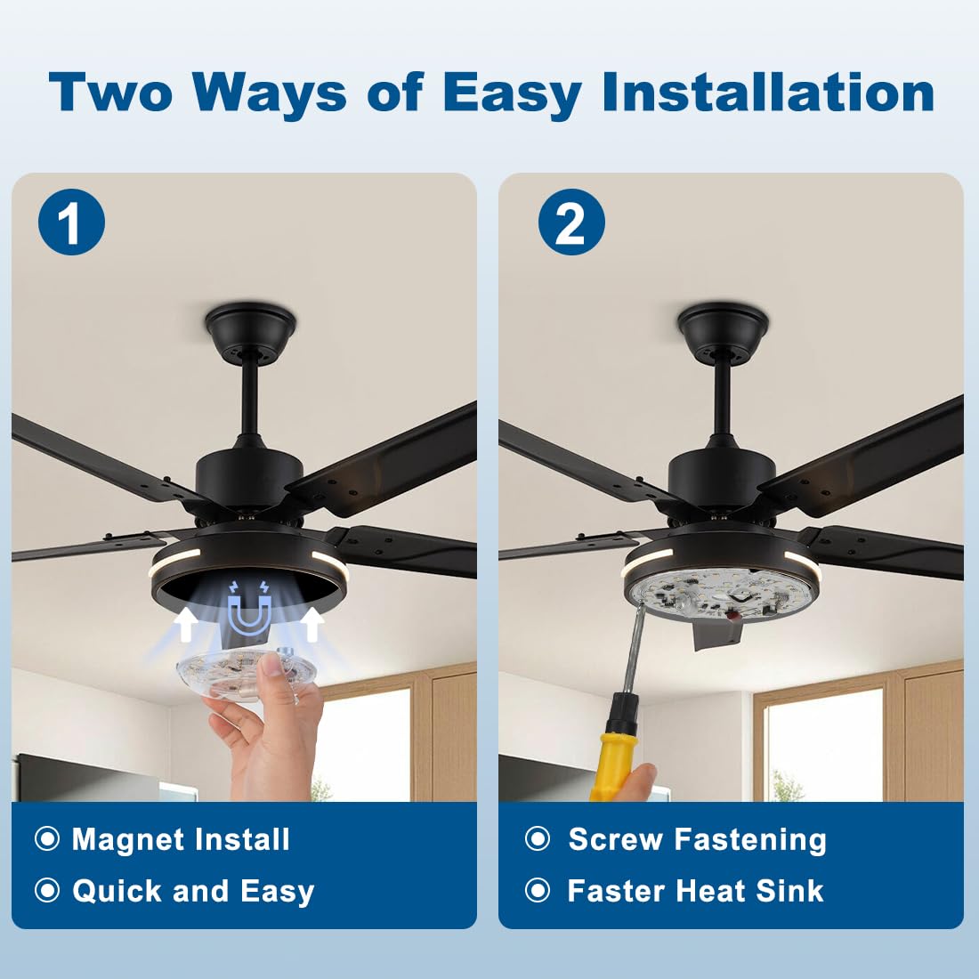 Teemyaa wide applications retrofit can replace ceiling fan lights, pendant, or surface fixtures.