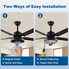 Teemyaa wide applications retrofit can replace ceiling fan lights, pendant, or surface fixtures.