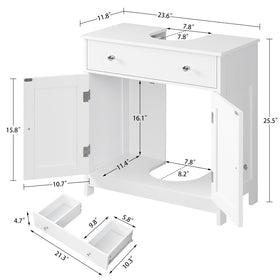 TEENFON white finish complements modern bathroom decor.