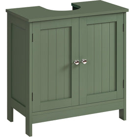 TEENFON pedestal sink storage cabinet in green, front view for space saving