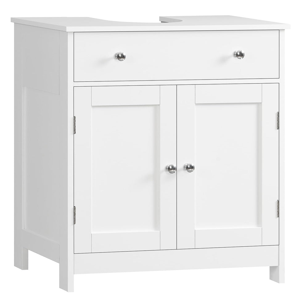 TEENFON pedestal sink storage front view with a drawer keeps essentials organized.