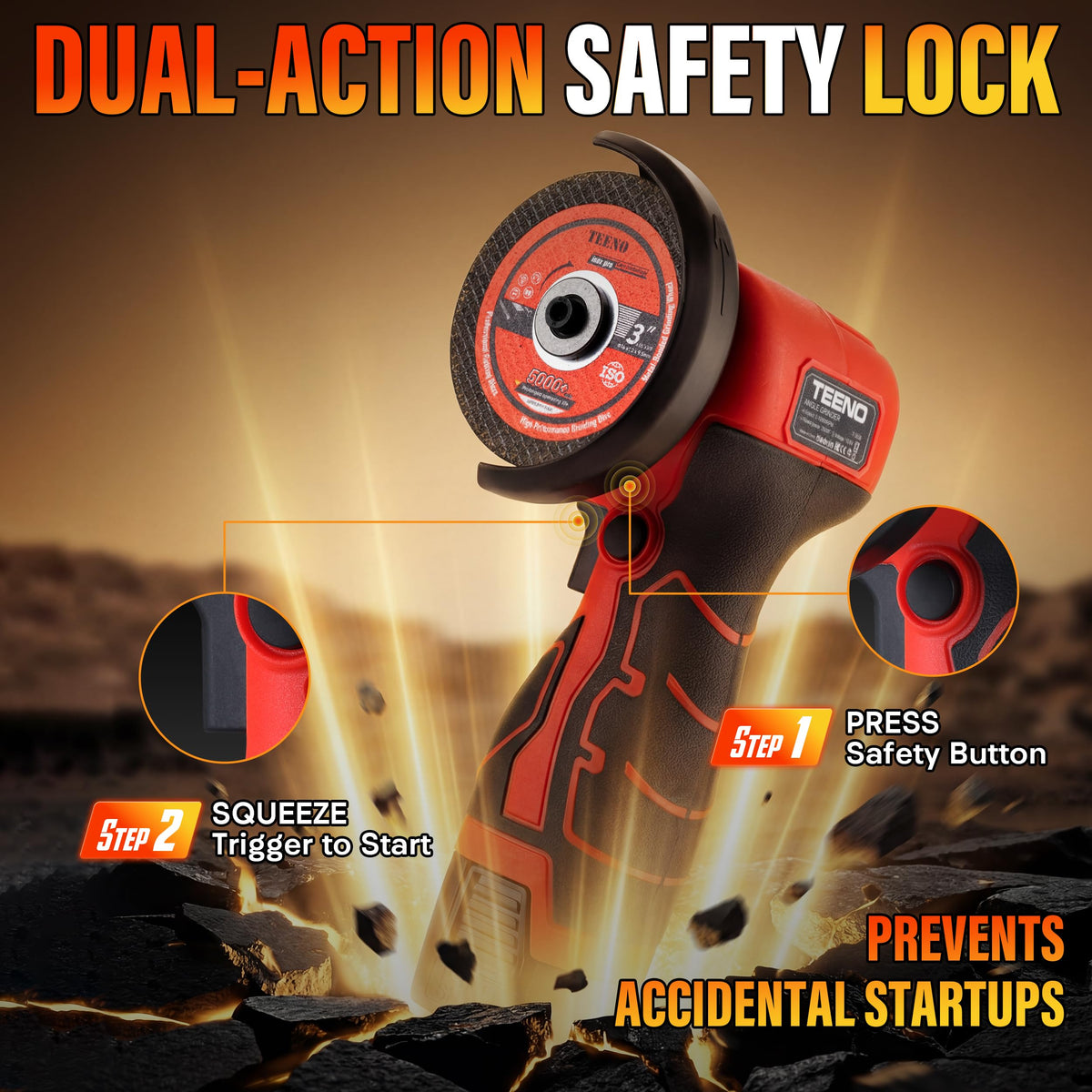 TEENO reinforced guard and anti-splash design for safer operation.