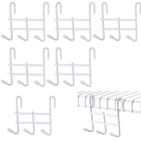 Teenyyou 6-pack hook attachments for wire shelving secure and organize belongings.