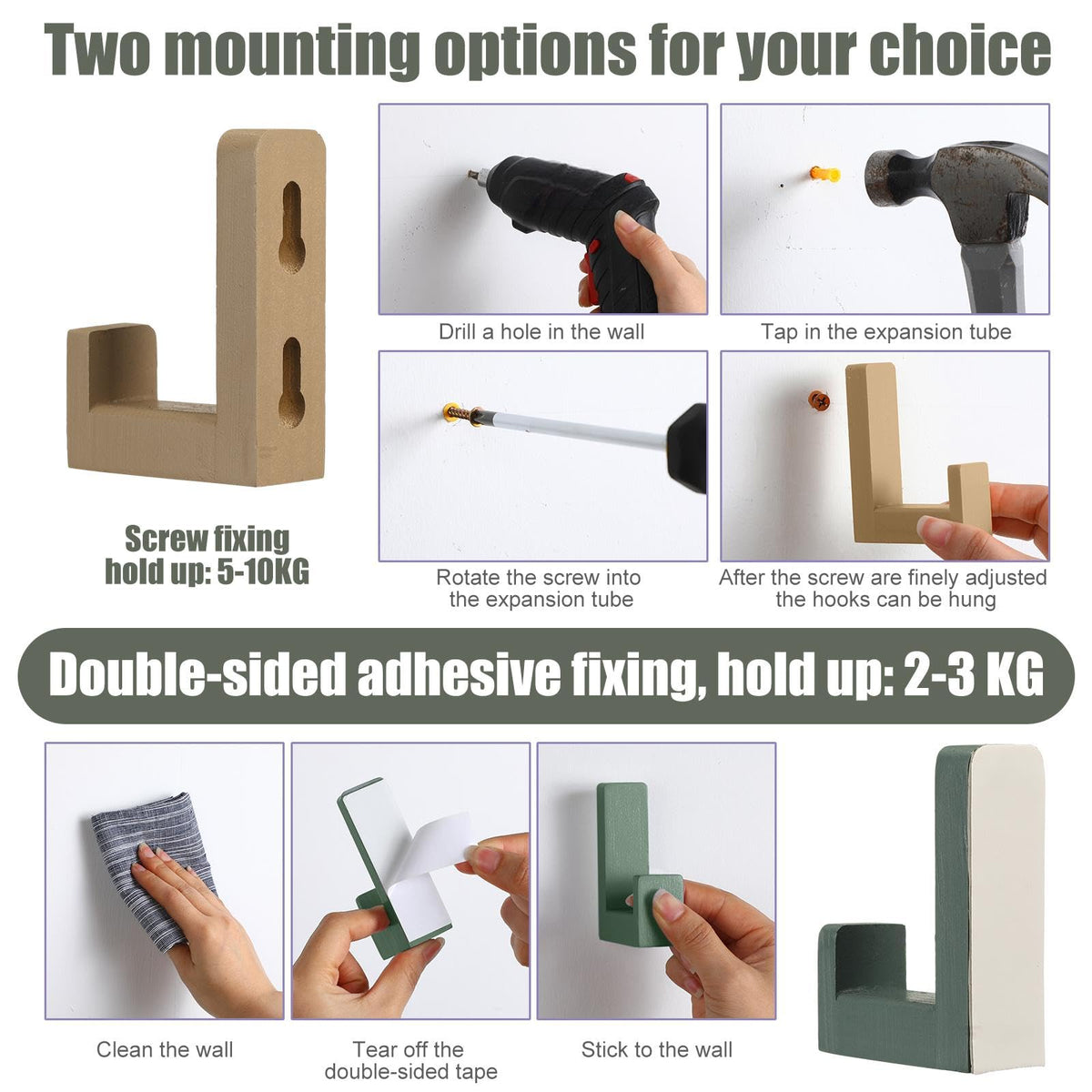 Teenyyou entryway bathroom kitchen wall hooks ready for keys towels and utensils