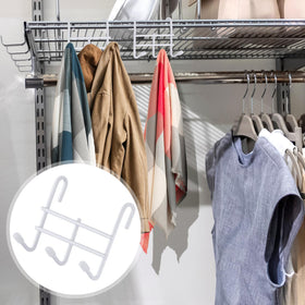 Teenyyou kitchen and closet organization with white steel hooks.