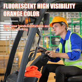 Teenyyou hi-visibility orange gloves improve visibility in low light.