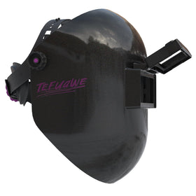 Tefuawe black flip-up fiberglass sugar-scoop helmet for comfortable pipeliner welding