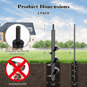 Tegarbed auger 16x1.6 inch shown for precise planting prep.