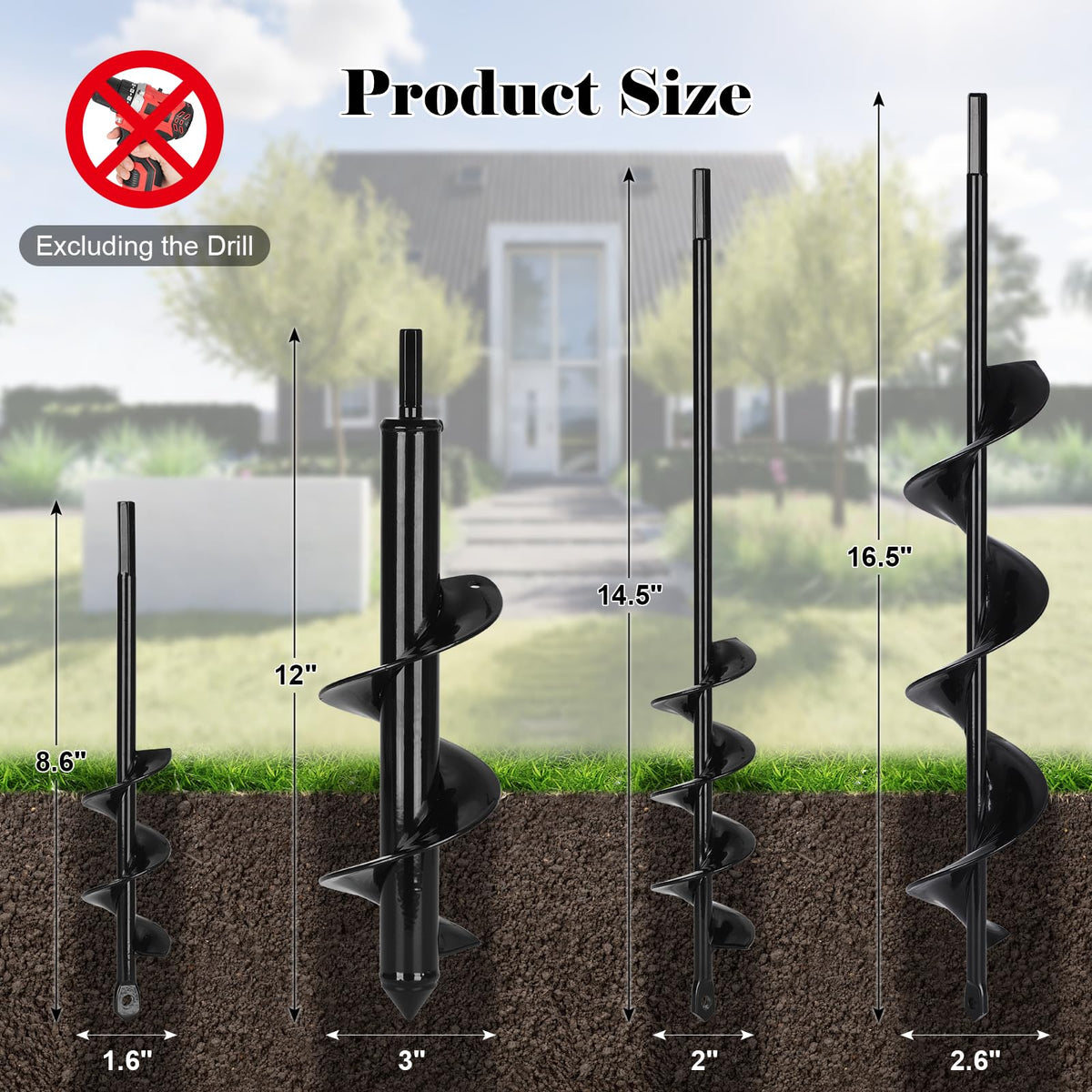 Tegarbed auger bits planting bulbs with clean, straight holes