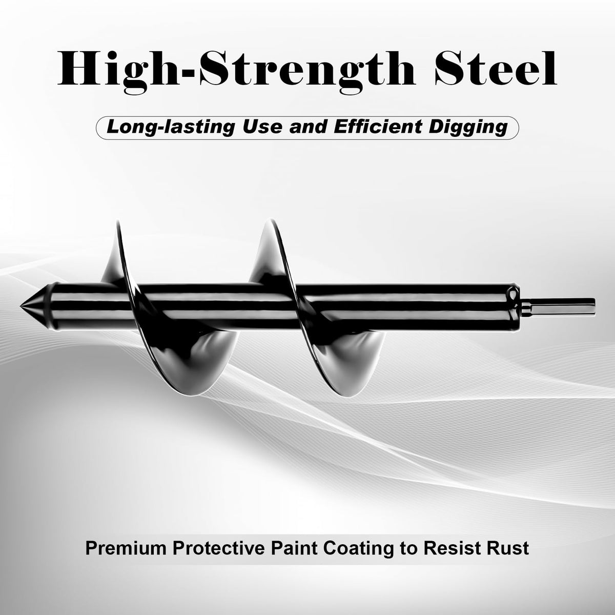 Tegarbed auger drill bit versatile for bulbs, posts, lights, and umbrella holes.