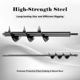 Tegarbed auger features durable steel for long-lasting performance.