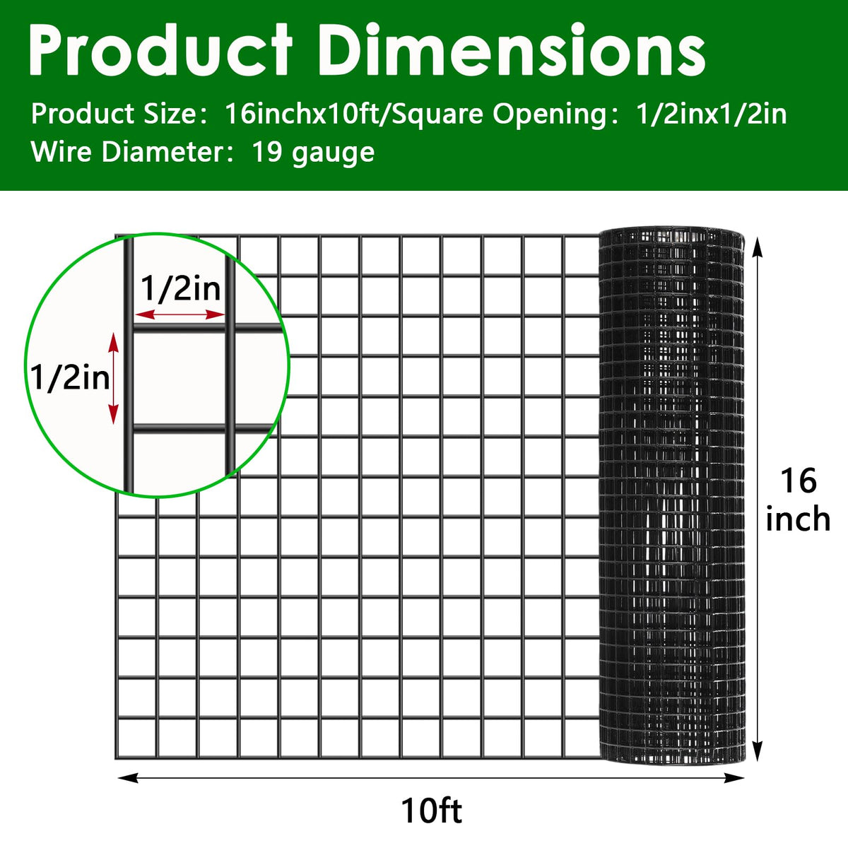 Tegarbed black hardware cloth ideal for chicken coops and small animal enclosures.