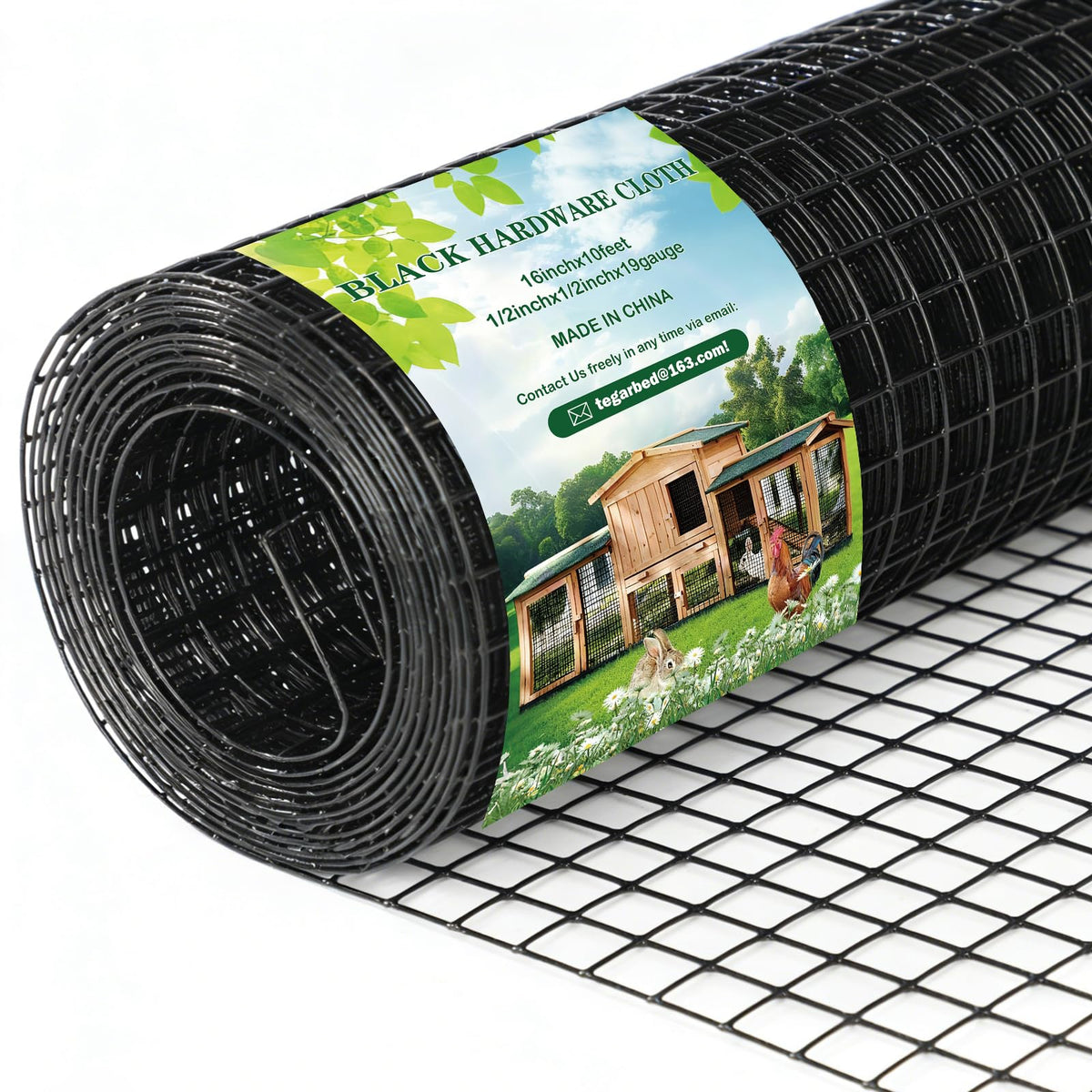 Tegarbed half-inch mesh hardware cloth for DIY fencing and protection.
