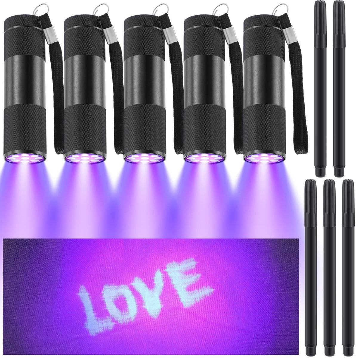 Tegeme invisible ink pen glowing under UV light for secret messages at parties
