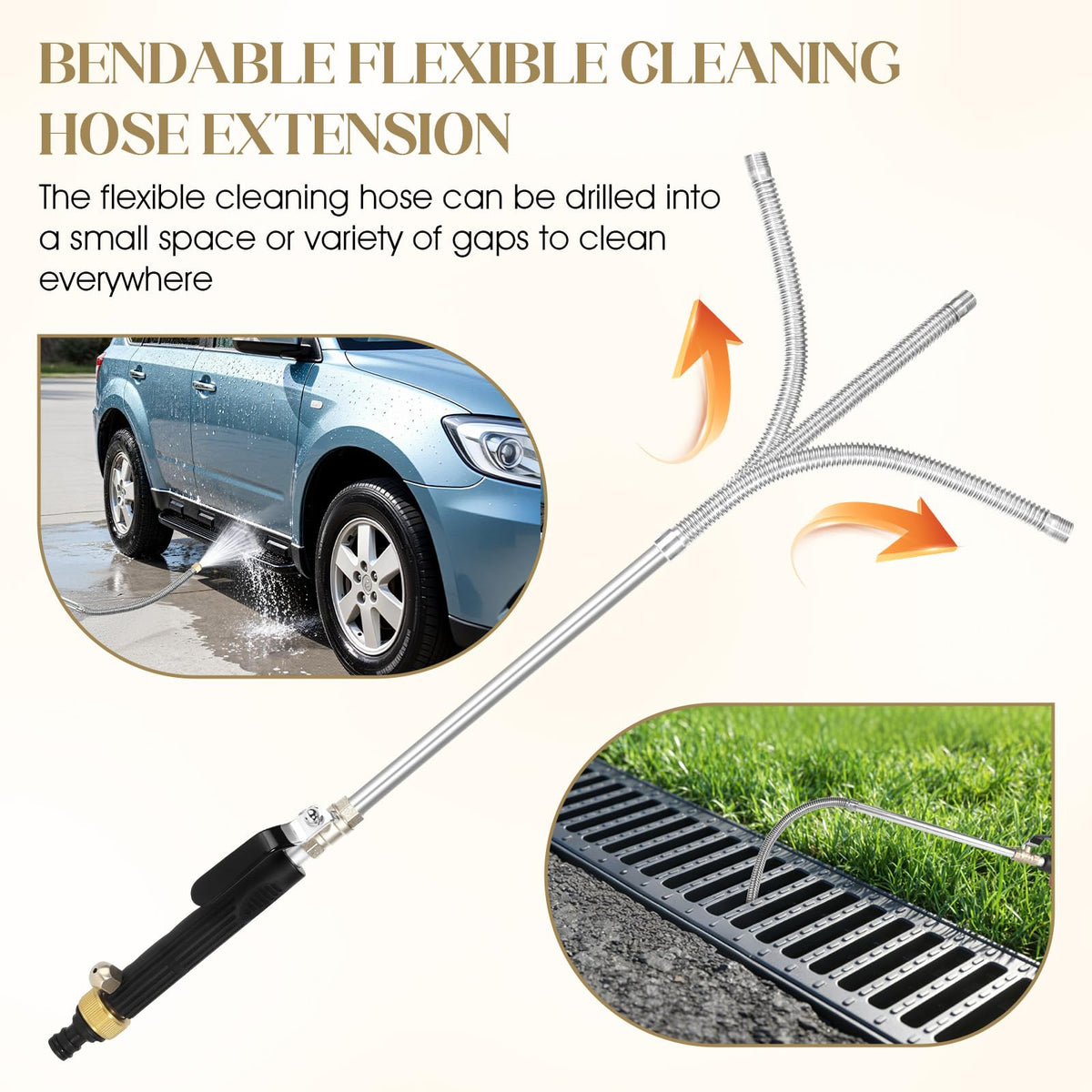 Teikugv anti-slip handle enhances control when spraying at different angles.