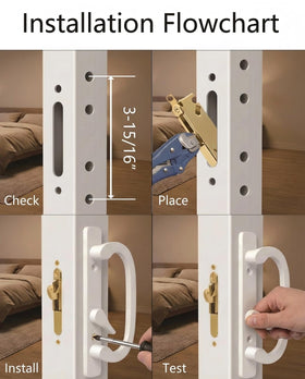 Teilmix white powder coated finish on door hardware