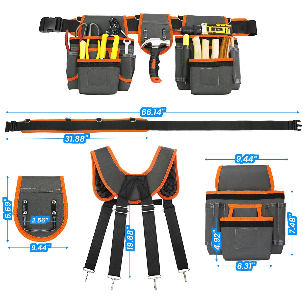TEKCHIC magnetic tool belt ideal for electricians, carpenters and craftsmen.
