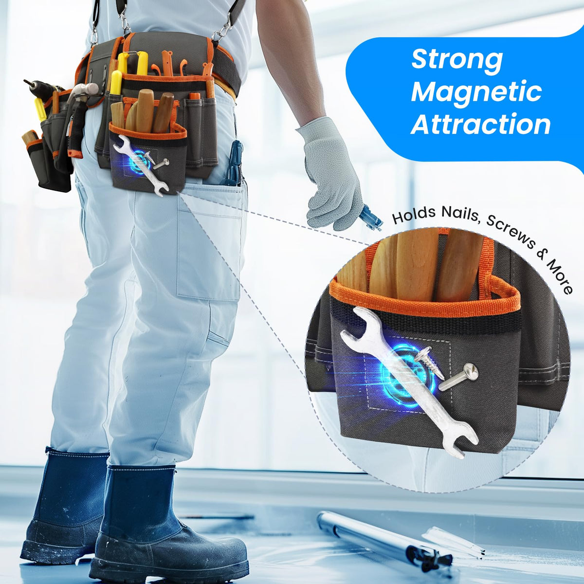 TEKCHIC Oxford fabric construction for durable work belt.