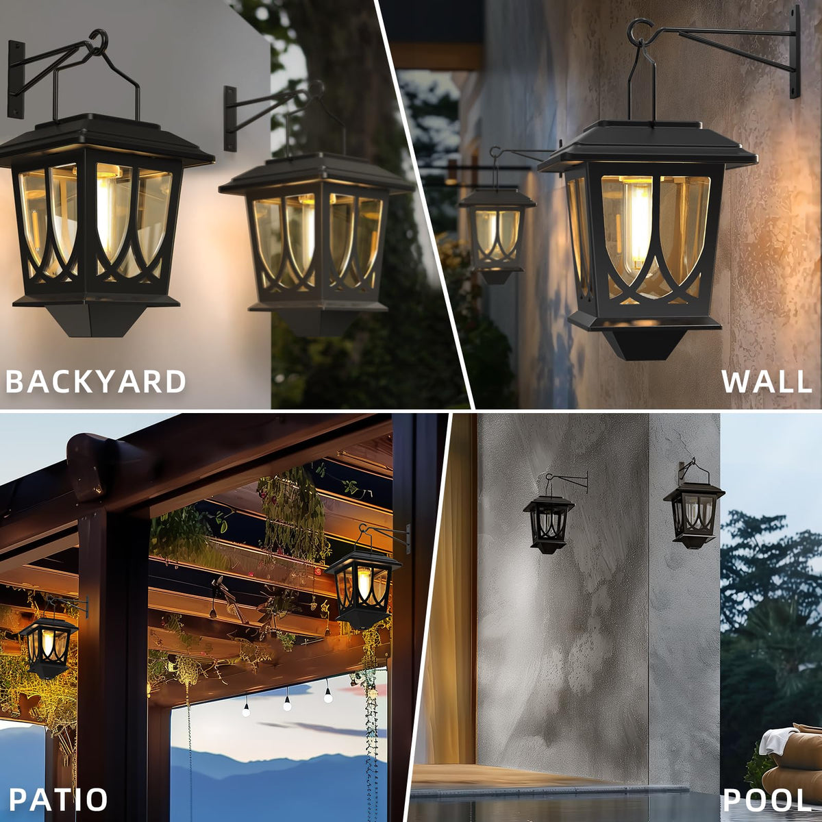 TEKLAPS 2-pack lanterns brightening a porch and fence line