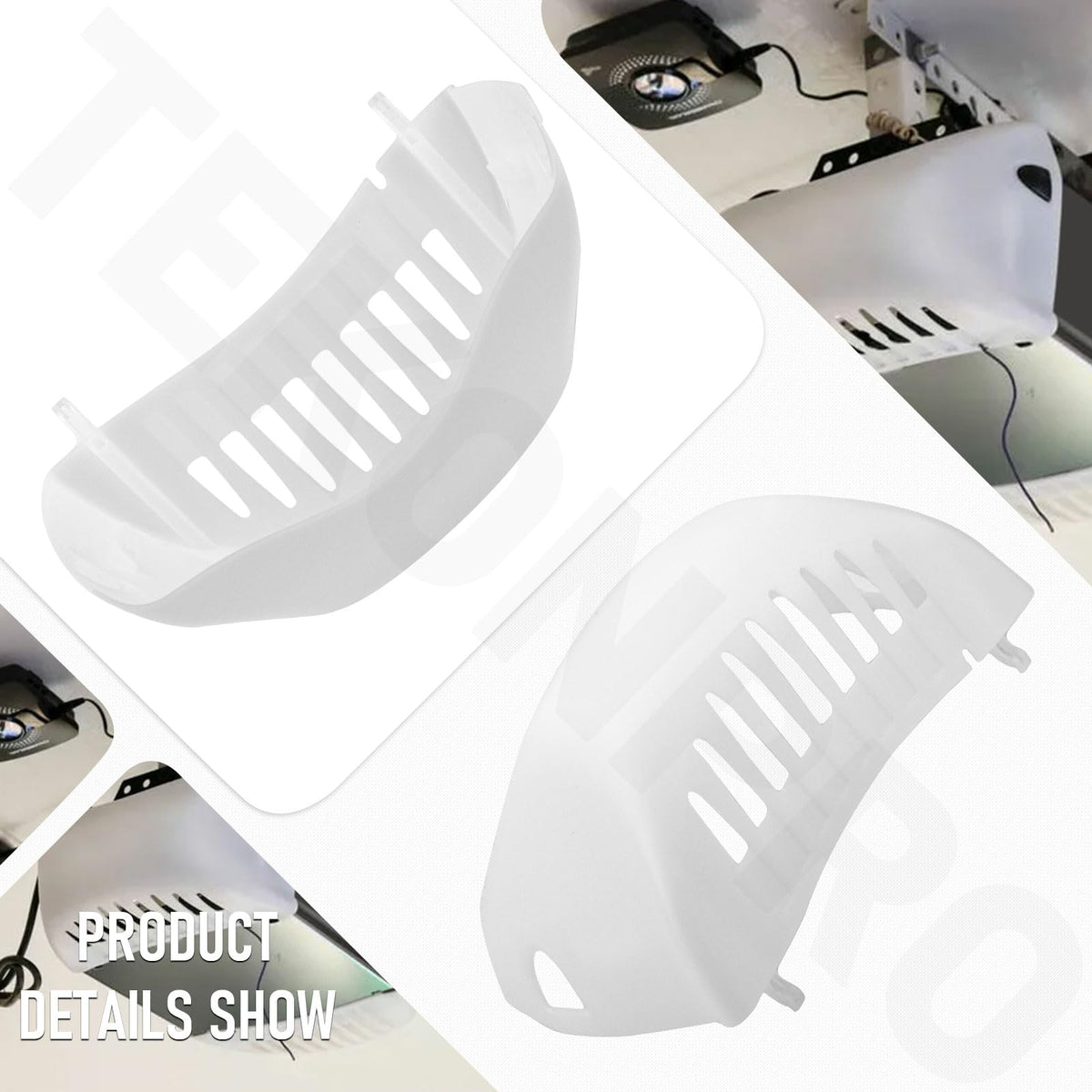 TEKONPRO belt-and-chain-drive lens cover keeps lighting fixtures clean and protected