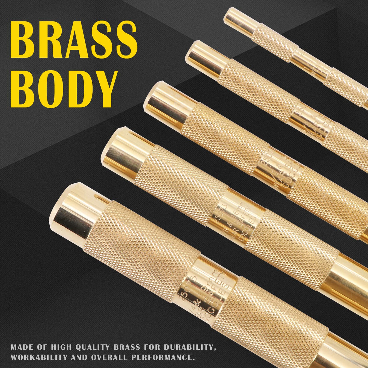 Tektall brass drift punch 5/8 inch for heavier tasks with non-marring performance.