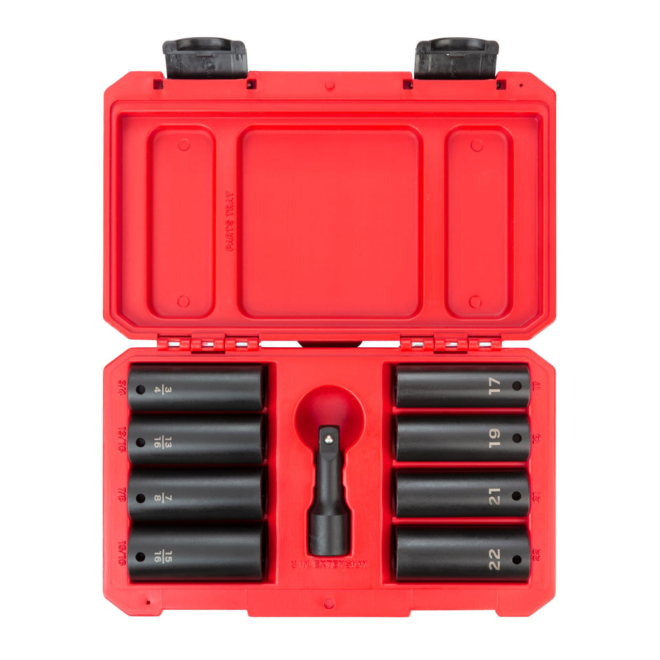 TEKTON deep socket set in 3/4 to 15/16 inch sizes for lug nut work
