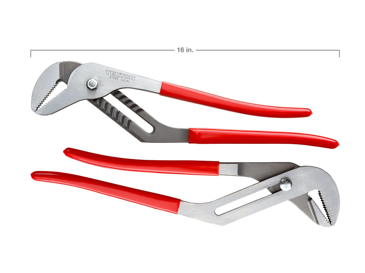TEKTON pliers in use on a plumbing task demonstrating versatility.