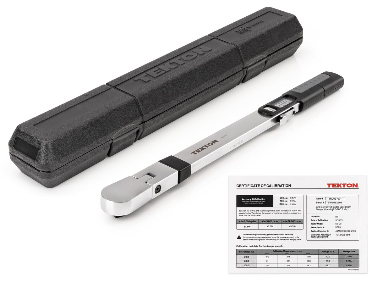 TEKTON 3/8 drive torque wrench case and manual included