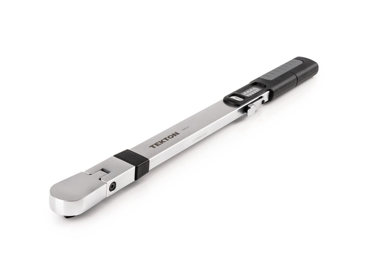 TEKTON 3/8 drive torque wrench setup showing precise calibration in use