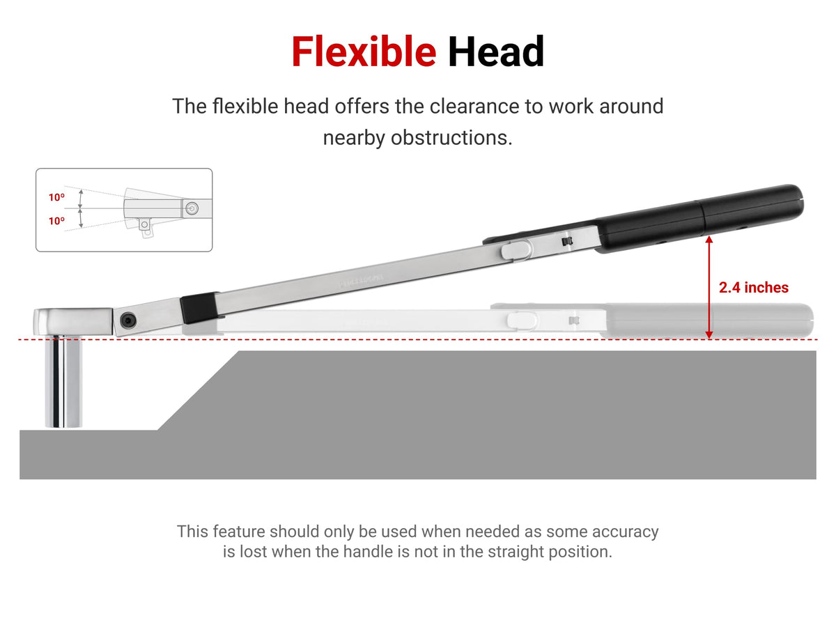 TEKTON wrench stored at any torque setting without losing accuracy